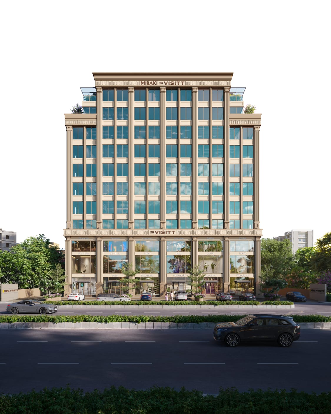 1963 Sft Showroom/ Shop for Lease / Rent at Vip Road, Vesu, Surat.