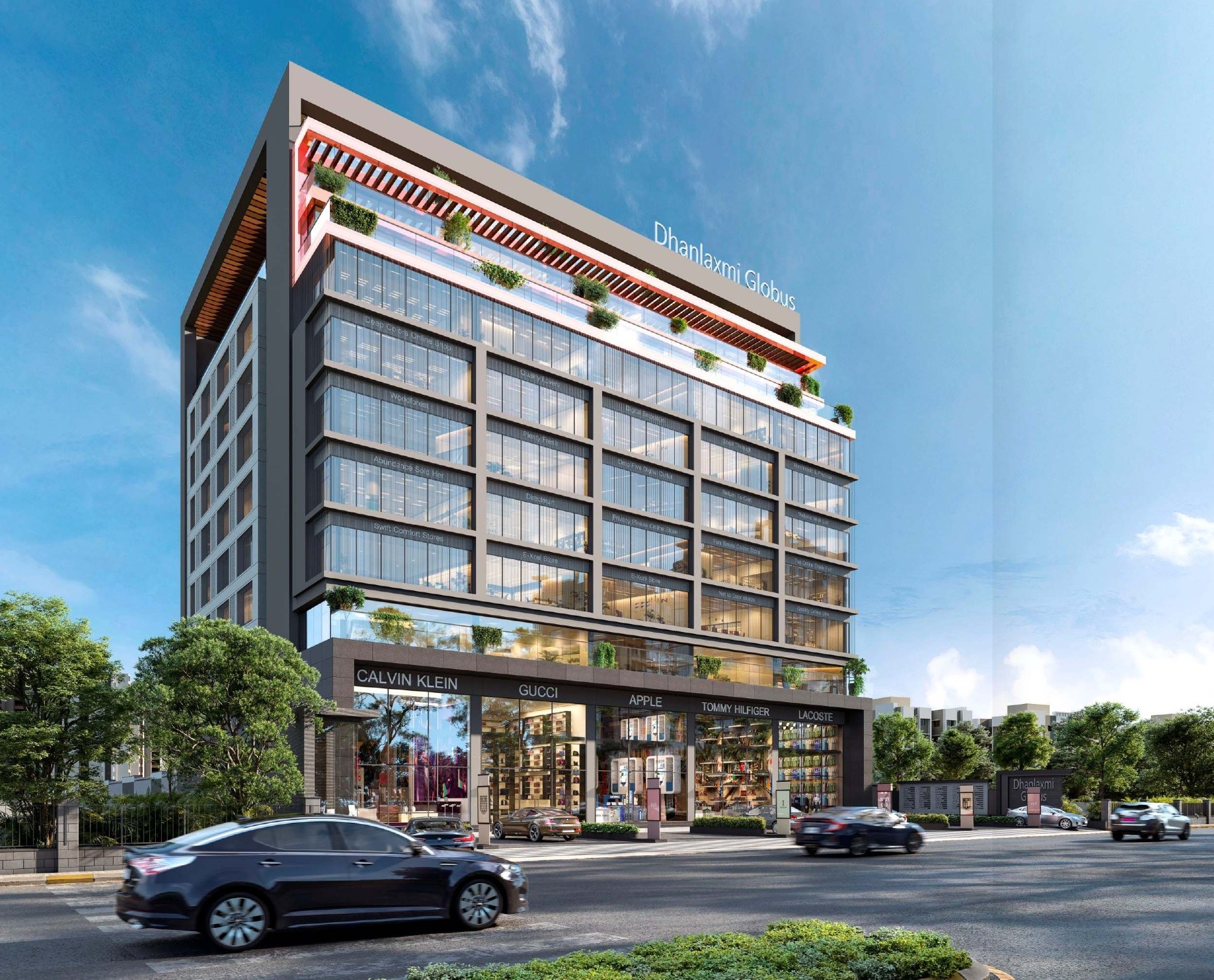 1755 Sft Showroom/ Shop for Lease / Rent at Vip Road, Vesu, Surat.