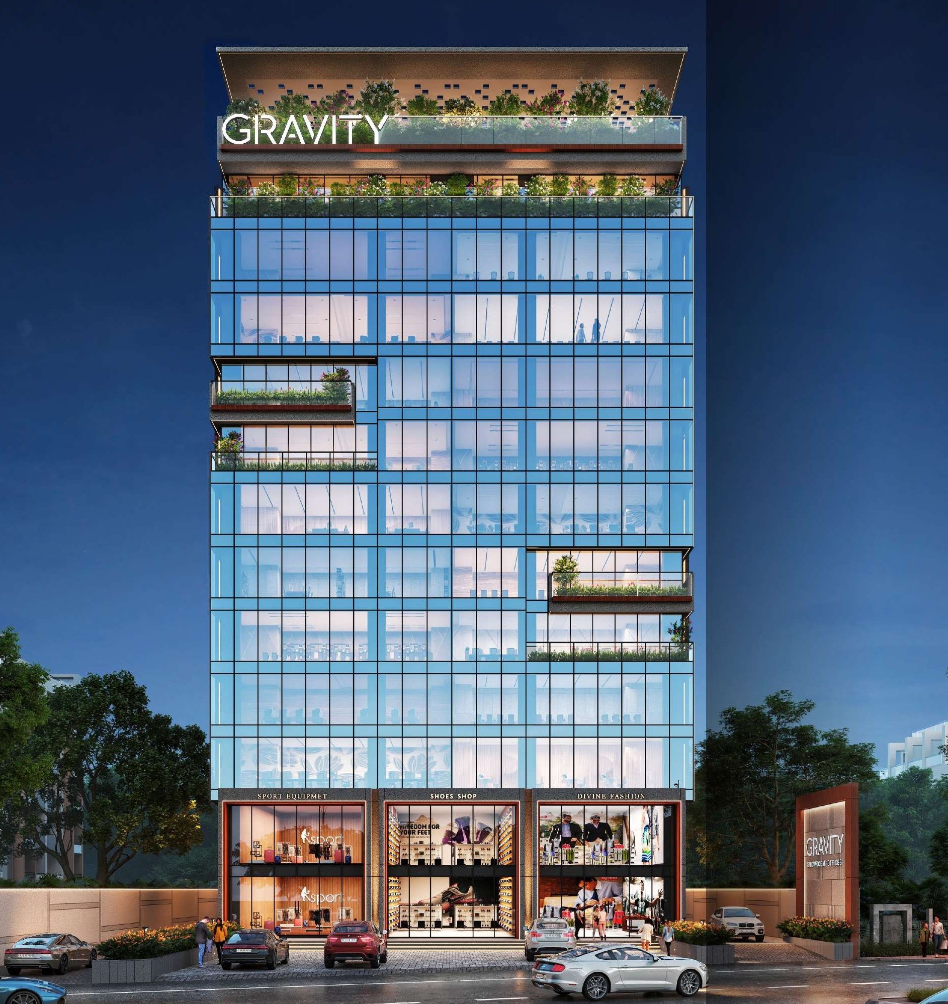 864 Sft Office Space for Lease / Rent at Udhna-Magdalla Road, Vesu, Surat.