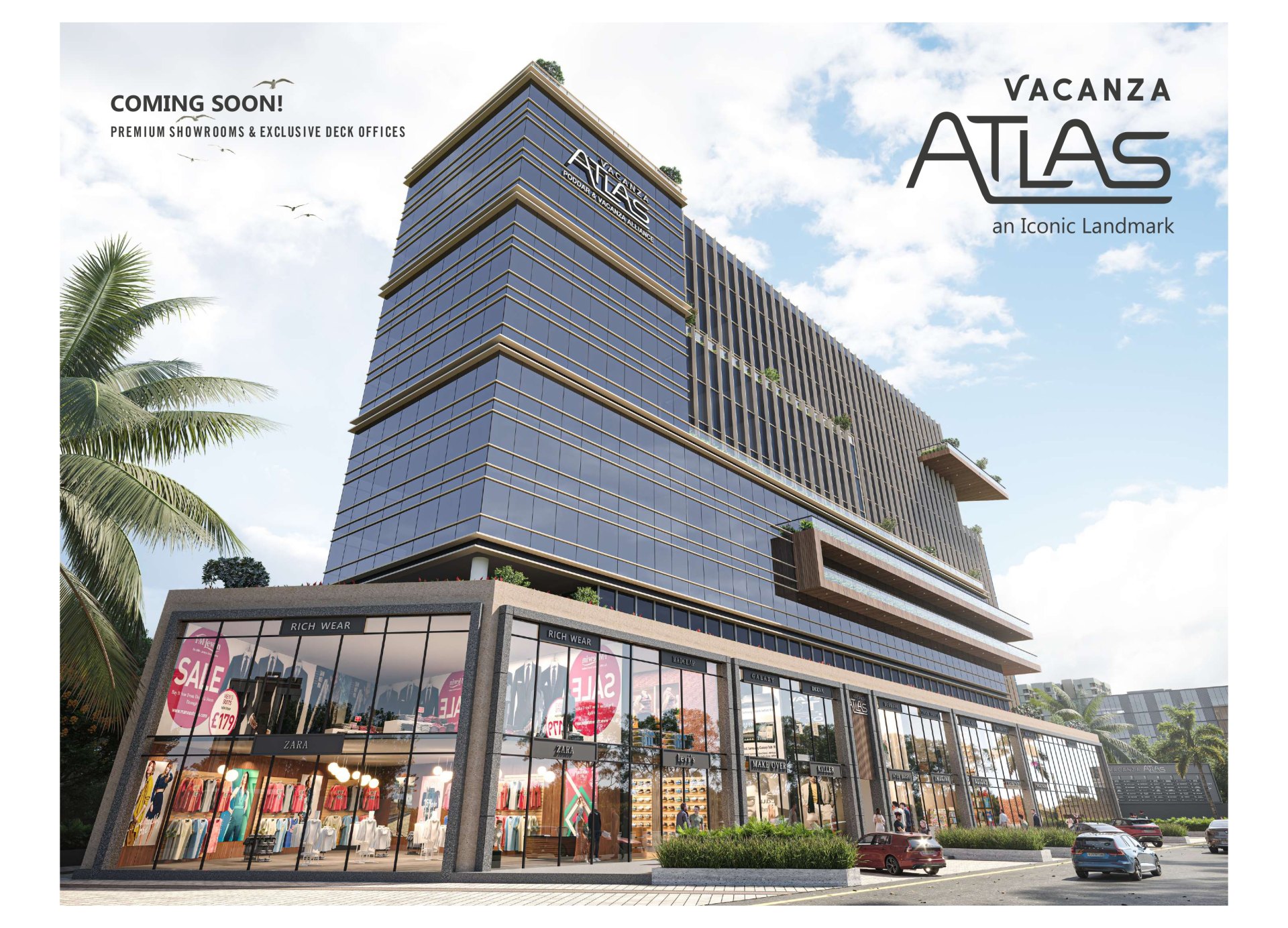 Showroom/ Shop for Lease / Rent at Vesu Canal Road, Vesu, Surat.