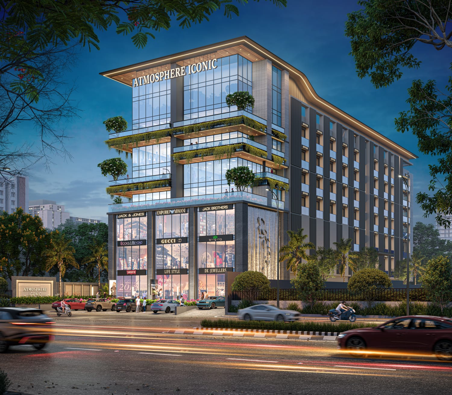 2184 Sft Showroom/ Shop for Lease / Rent at Vip Road, Vesu Surat.